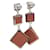 Pendientes de cuero y metal Medor Gaine GM de Hermès Castaño  - vista 4
