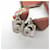 Pendientes de cuero y metal Medor Gaine GM de Hermès Castaño  - vista 6
