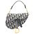 Borsa a tracolla Mini Jacquard Oblique Christian Dior Crudo Blu navy