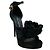 Sandali platform Keira in satin nero con applicazione di rosa di Dolce & Gabbana