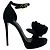 Sandali platform Keira in satin nero con applicazione di rosa di Dolce & Gabbana - vista 2