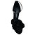 Sandali platform Keira in satin nero con applicazione di rosa di Dolce & Gabbana - vista 4