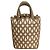 Alaïa Borsa Secchiello Alaia in Pelle Perforata Camel e Bianca Cammello