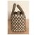 Alaïa Borsa Secchiello Alaia in Pelle Perforata Camel e Bianca Cammello - vista 2