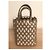 Alaïa Borsa Secchiello Alaia in Pelle Perforata Camel e Bianca Cammello - vista 3