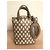 Alaïa Borsa Secchiello Alaia in Pelle Perforata Camel e Bianca Cammello - vista 8