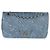 Bolsa clássica de flap duplo médio em denim estampado com corrente azul desbotada Chanel - vista 8