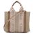 Chloé Borsa Tote Piccola Woody in Lino - vista 3