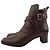 Hermès Chocolate Brown Leather Silver-tone Ankle Boots - view 3