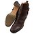 Hermès Chocolate Brown Leather Silver-tone Ankle Boots - view 4