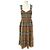Burberry Vestido sin mangas a cuadros Delilah de gasa marrón Castaño
