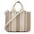 Chloé Borsa Tote Piccola Woody in Lino Bianco - vista 3