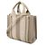Chloé Borsa Tote Piccola Woody in Lino Bianco - vista 4