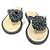 Chanel Sandali Flip Flop Camelia CC in Tweed Blu Navy