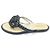 Chanel Sandali Flip Flop Camelia CC in Tweed Blu Navy - vista 4