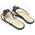 Chanel Sandali Flip Flop Camelia CC in Tweed Blu Navy - vista 5