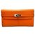 Hermès Kelly Damen Langbörse Epsom Silber Orange
