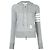 Thom Browne Hoodie con zip in jersey con loopback e strisce RWB Multicolore - vista 5