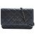 Wallet On Chain Chanel Portafoglio WOC Caviar su Catena Blu Metallico