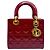 Dior Borsa tote piccola in vernice Cannage rosso ciliegia