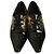 Chanel Mocassino Goldie in vernice nera con lacci Nero - vista 2