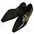 Chanel Mocassino Goldie in vernice nera con lacci Nero - vista 3