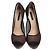 Longchamp Dunkelbraune Netz-High-Heel-Offene-Schuhe - Ansicht 2