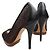 Longchamp Dunkelbraune Netz-High-Heel-Offene-Schuhe - Ansicht 4
