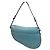 Saddle Dior Borsa a sella in pelle di vitello grana Azur Blu con tracolla - vista 4