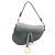 Saddle Dior Borsa a spalla media in pelle di vitello gradiente blu grigio