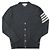 Thom Browne Cardigan aus Merinowolle mit dunklen grauen Streifen