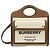 Burberry Borsa mini tote a due toni in tela e pelle marrone