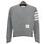 Thom Browne Klassisches Sweatshirt mit Diagonalstreifen Hellgrau Braun