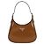 Prada Bolso de hombro de cuero mediano con logo triangular Castaño - vista 8