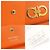 Salvatore Ferragamo Cartera larga Gancini doble dorada en Saffiano naranja - vista 7