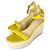 Sandali con zeppa Merida 90 gialli di Gianvito Rossi Giallo - vista 3