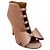 Botines Peep Toe de Satén Champagne de Laurence Dacade con Lazo Beige