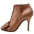 Botines Peep Toe de Satén Champagne de Laurence Dacade con Lazo Beige - vista 3