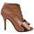 Botines peep toe de satén champagne de Laurence Dacade con lazo Beige - vista 2