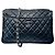 Borsa a spalla in pelle di vitello invecchiata trapuntata con logo CC in nero e hardware argentato di Chanel