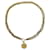 VINTAGE CHANEL KETTE ODER GÜRTEL MIT CC LOGO MEDAILLON T75 Golden Metall