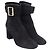 Botines con hebilla Britannia de Burberry en ante negro - vista 3