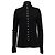 Timeless Schwarze Seidenbluse mit langen Ärmeln und perlenverzierten Knopfdetails von Chanel