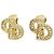 Orecchini CD in strass con logo dorato Christian Dior D'oro