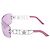 Óculos de sol sem aro Dior Diorlywood YB7 com lente rosa e strass com aro prateado Prata - vista 2