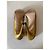 Tacchi con tacco Gucci in pelle oro - vista 13