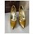 Tacchi con tacco Gucci in pelle oro - vista 4