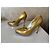 Tacchi con tacco Gucci in pelle oro - vista 9