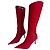 Autre Marque Stivali alti in suede rosso con decorazioni a stella