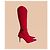Autre Marque Stivali alti in suede rosso con decorazioni a stella - vista 8